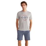 Πιτζάμα Ανδρική Κοντό Μανίκι & Κοντό Παντελόνι Nautica-M718 ΓΚΡΙ