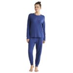 Πιτζάμα Γυναικεία Με Μακρύ Μανίκι & Μακρύ Παντελόνι Catherine s-2628CA ΜΠΛΕ