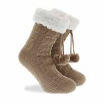 Πλεκτές καλτσοπαντόφλες με επένδυση-W1501-41