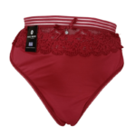 Brazil Εσώρουχο Γυναικείο Δαντελένιο Με Φιογκάκι (Μεγάλα Μεγέθη)-23706-ΜΠΟΡΝΤΟ