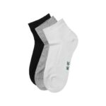 Κάλτσα Βαμβακερή Ημίκοντη 3Pack Me-We-1-3500 ΛΕΥ/ΜΑΥ/ΓΚΡΙ
