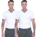 Φανέλα Ανδρική με V Λαιμόκοψη Apple 2 Pack-0412132 ΛΕΥΚΟ