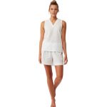 Πιτζάμα Γυναικεία Με Φαρδιά Ράντα & Κοντό Παντελόνι Catherine s-2149CA ΛΕΥΚΟ