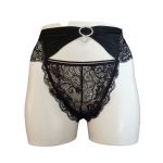 Γυναικείο Σλιπ Κανονικό Midi με Δαντέλα(Μεγάλα Μεγέθη)-23705 ΜΑΥΡΟ