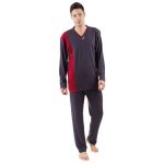 Ανδρική Πιτζάμα με Μακρύ Μανίκι και Παντελόνι Fashion Factory-B516 ΑΝΘΡΑΚΙ