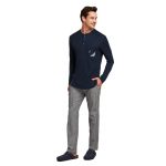 Πυζάμα Ανδρική Μακρύ Μανίκι & Μακρύ Παντελόνι Nautica-NTM035 ΜΠΛΕ