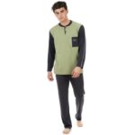 Ανδρική Πιτζάμα με Μακρύ Μανίκι και Παντελόνι Fashion Factory-Β546